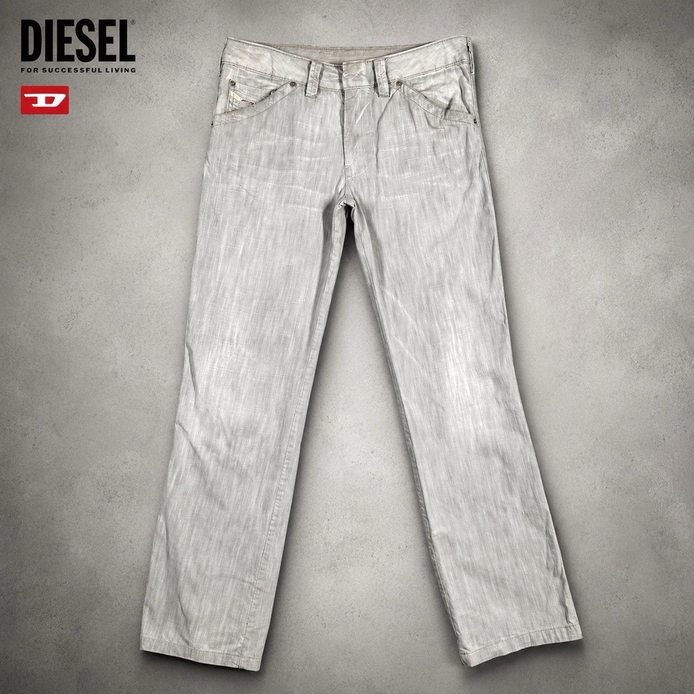 Diesel Roody Jeans Men 32x32 Gray STRAIGHT LEG Stone Wash Chino Style MA627